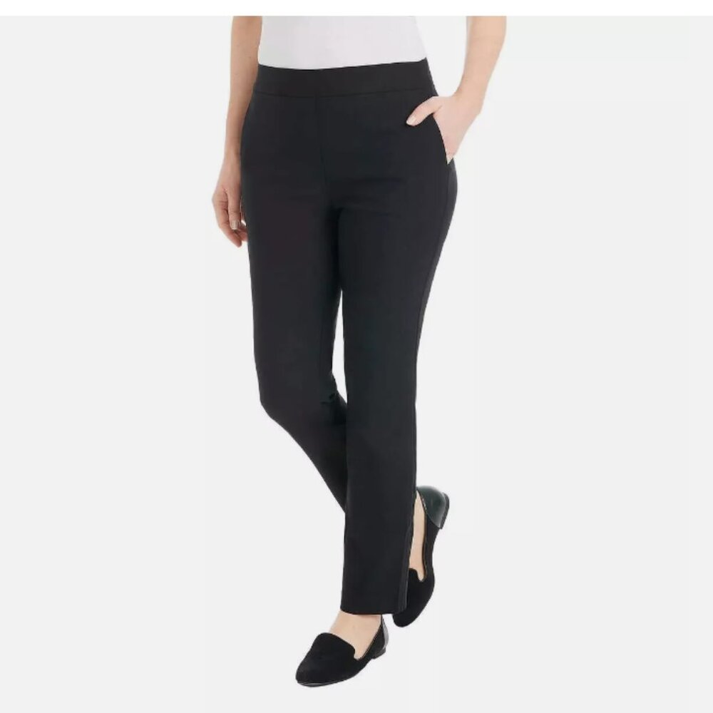 Hilary Radley Women's Pants Built-in Tummy Control Panel Black